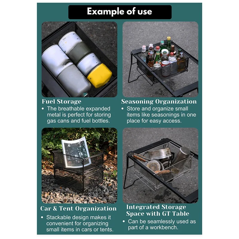 B45C CAMPINGMOON For IGT Folding Basket 2 Unit Water Filter Table Board Camping Table Storage Kitchen Accessories