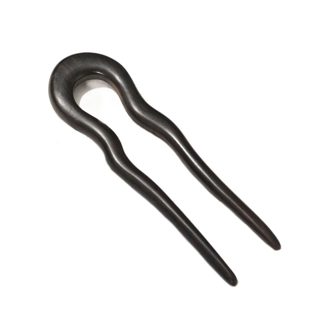 

U Shaped Wooden Hair Sticks Retro Vintage Wood Hairpins and Clips Chinese Style Handmade Ponytail Hair Bun Maker for Women Girls