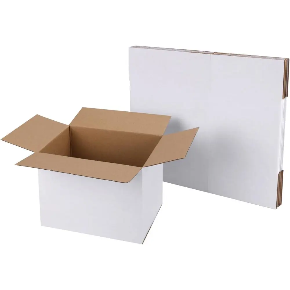 

Set of 6 White 8x6x6 Shipping Boxes, Ideal for Small Business Mailing and Packing