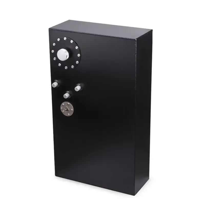 68L Rectangular Auxiliary Fuel Tank 17 Gallon Aluminum Alloy Fuel Cell Tank with Cap with AN8 Welding Fittings