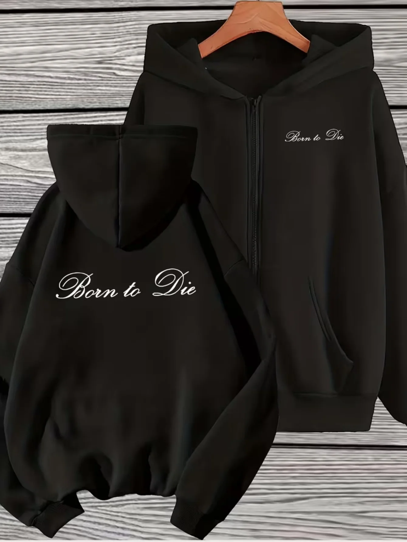 Borm Letter Graphic Fashion Pattern Sweatshirt Women's Zipper Hoodies Fleece Jacket Hoody Sweatshirt Pullover Coat All-Season