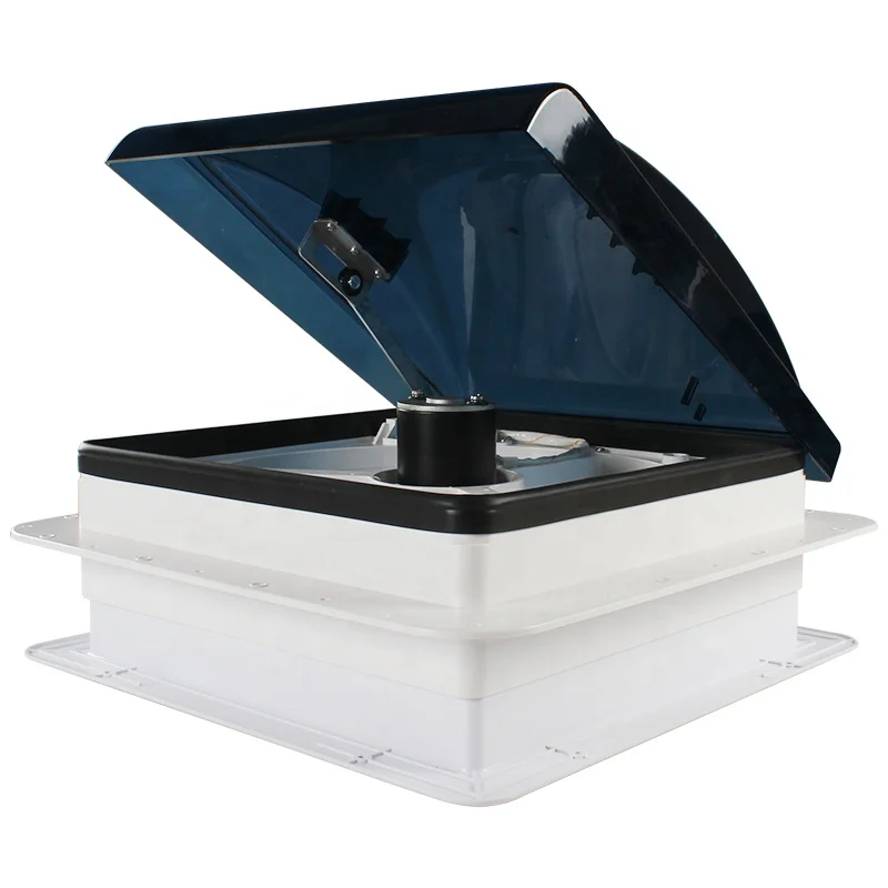 TYTXRV 12V 280mm 11'' RV Roof Vent Manual Control 3 Speed Reversible Caravan Exhaust Fan Smoke Lid
