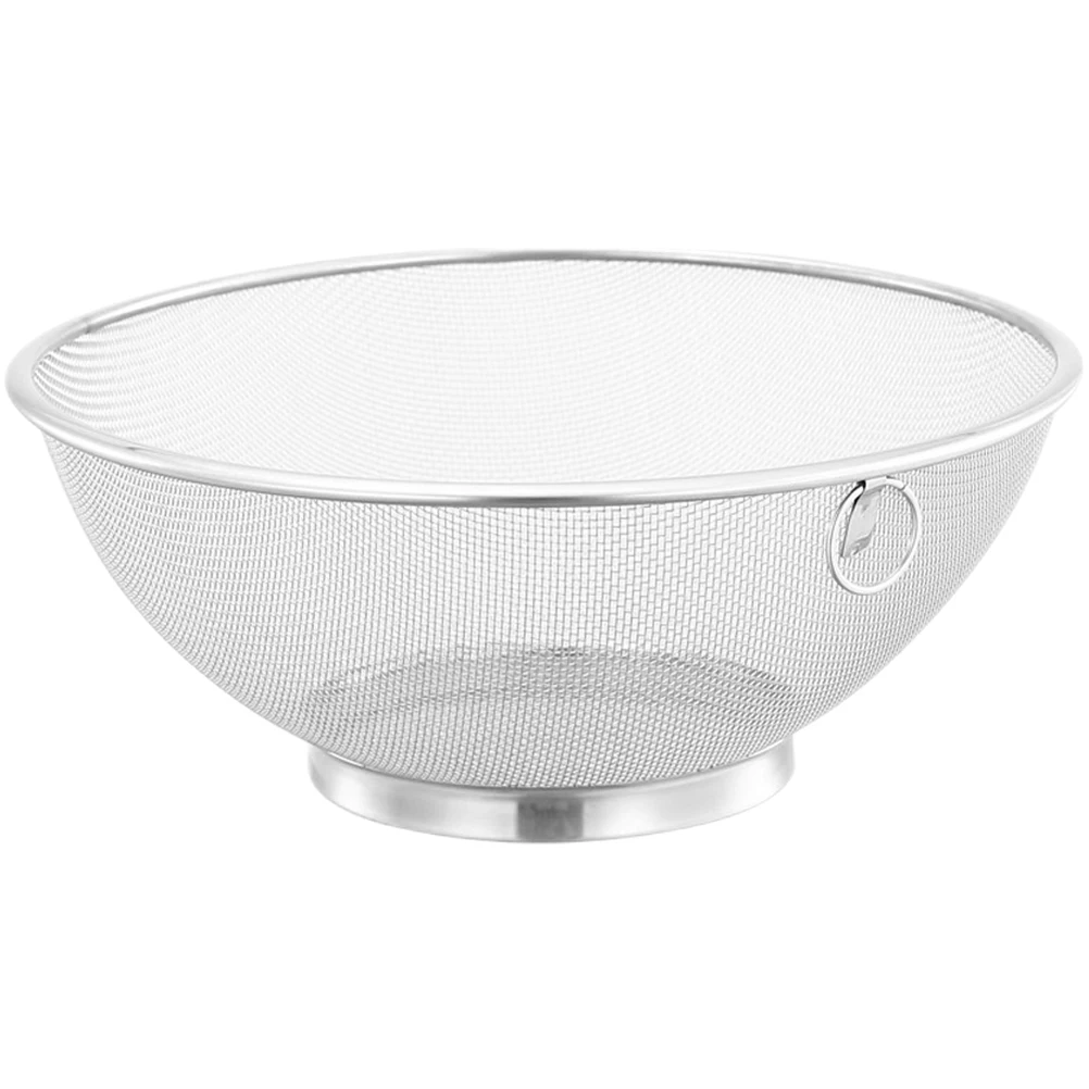 

Stainless Steel Fine Mesh Rice Strainer Basket 24cm Silver Household Fruit Vegetable Wash Drainer Kitchen Tool