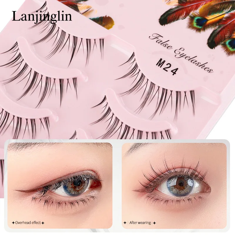 Eye Makeup Accessories 5 Pairs Set Natural False Eyelashes Manga Lashes 3D Faux Mink Lashes Soft Realistic Eyelash Extension