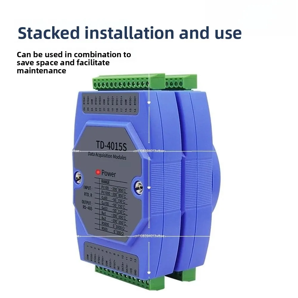 8-Channel PT100 RTD Temperature Acquisition Module RS485 Modbus Industrial