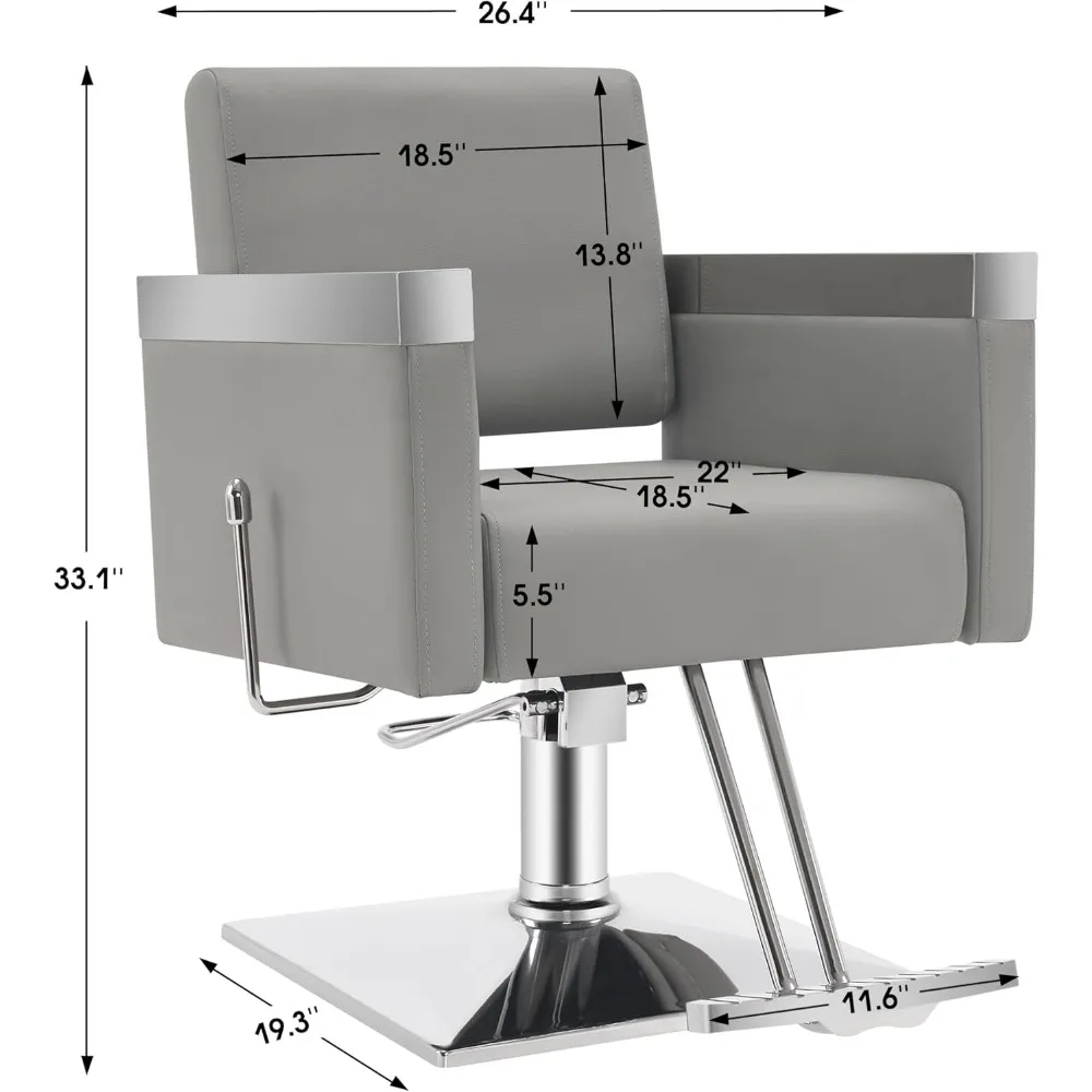 كرسي الحلاق الهيدروليكي الكلاسيكي كرسي صالون سبا تصفيف الشعر معدات التجميل 3021 (رمادي) #2