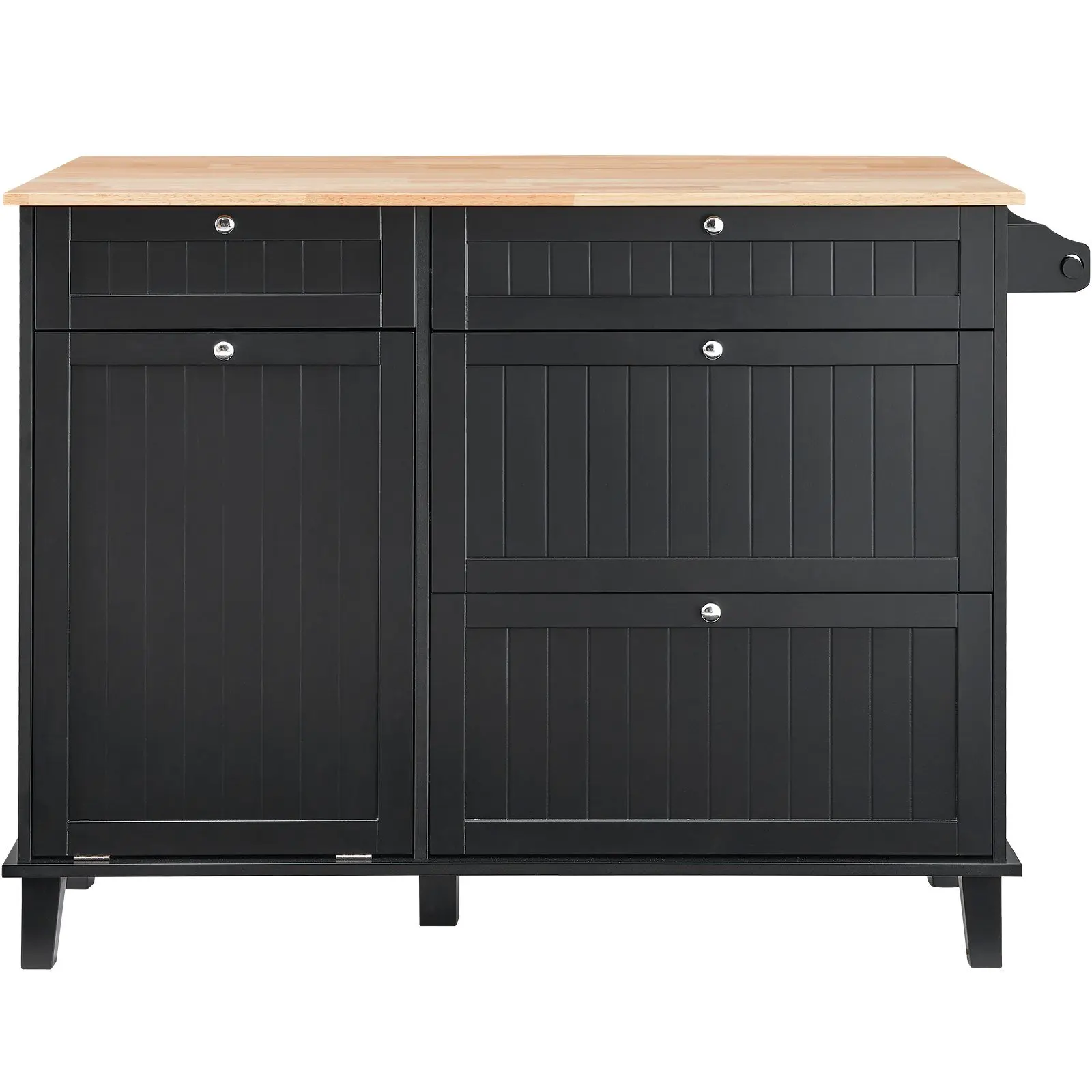 

Kitchen Island Cart Storage Cabinet Serving with Drawer & Trash Cabinet