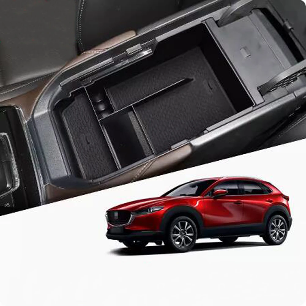

For Mazda CX-30 CX30 2020 2021 Car Accessories Center Storage Box Arm Rest Armest Glove Holder Plate Car Container Organize