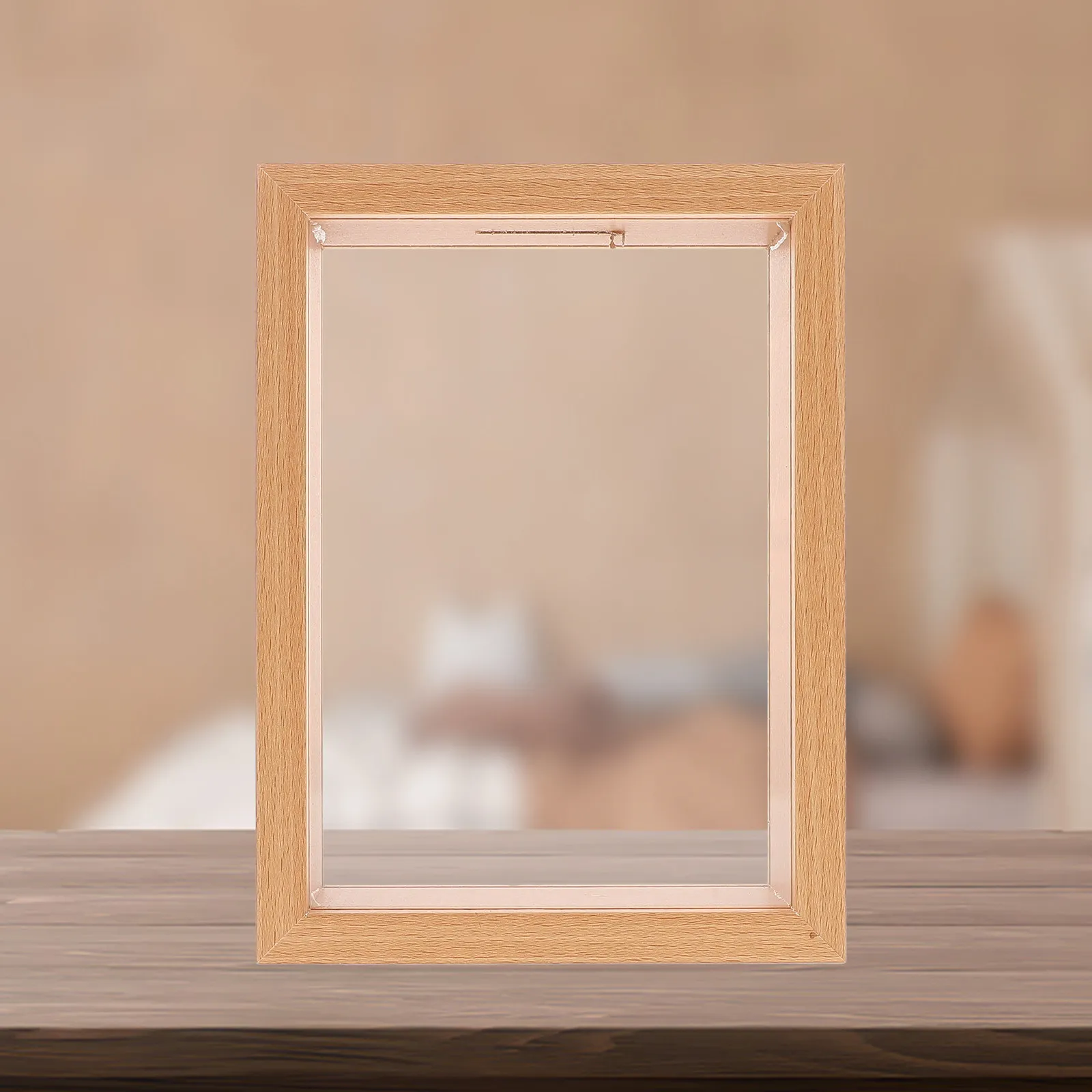 Wooden Transparent Money Bank Decorative Picture Frame Coin Jar 7 Inch Shadow Box Money Saver Container for Adults