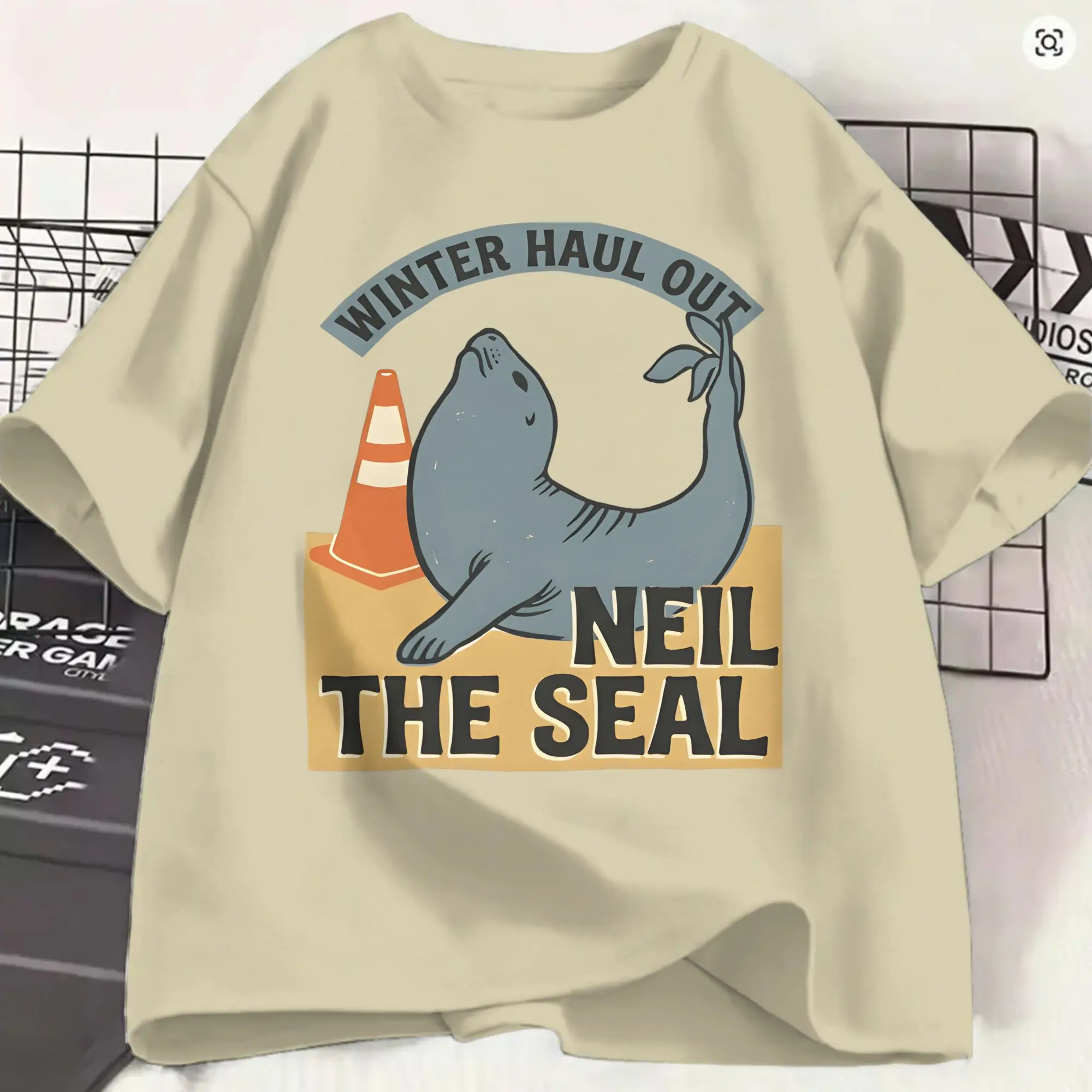 Funny Neil the Seal  T-Shirts Men Round Collar 100% Cotton T Shirts  Short Sleeve Tee Shirt Adult Tops