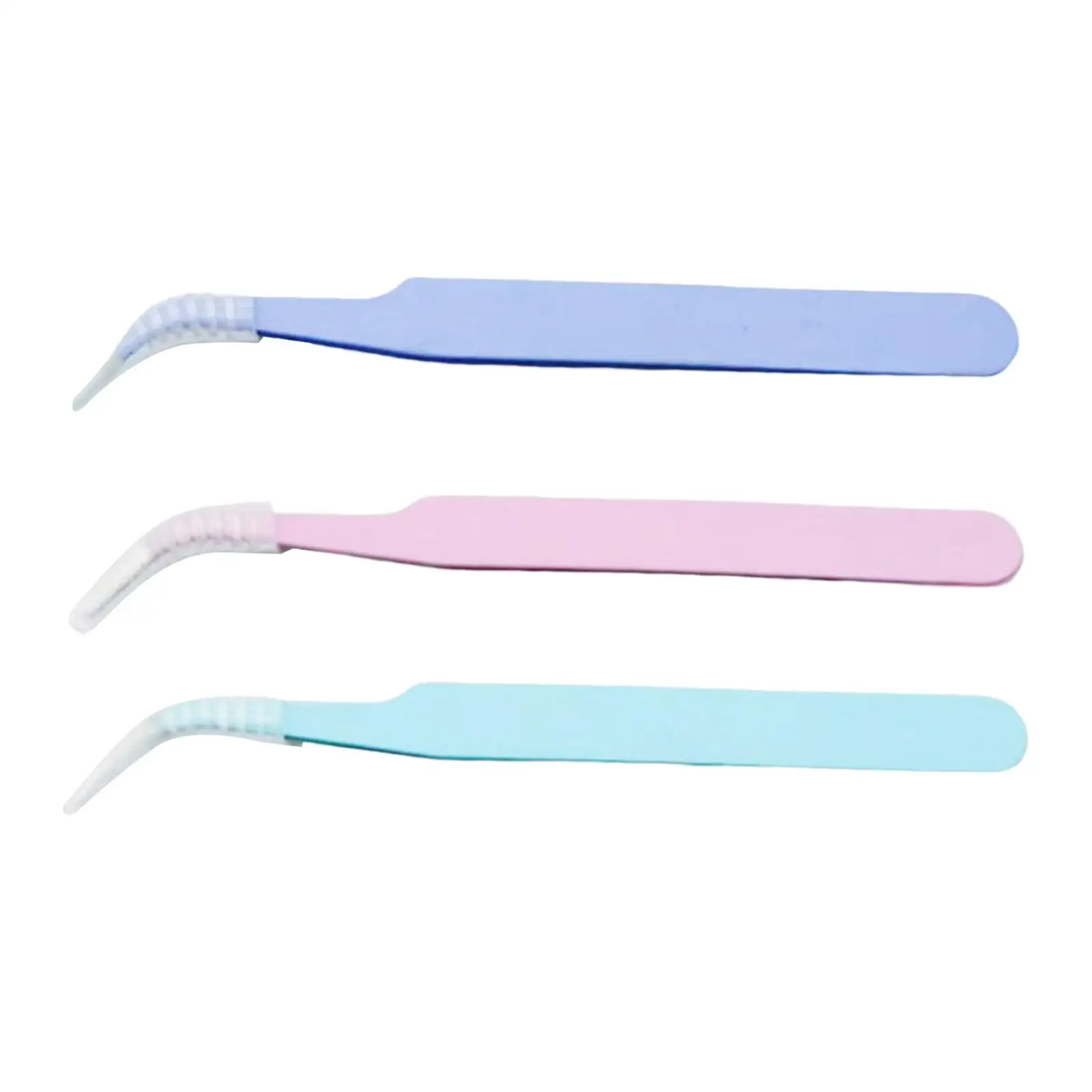 3x Eyelash Extension Tweezers Precision Tweezers for Eyebrow DIY Soldering