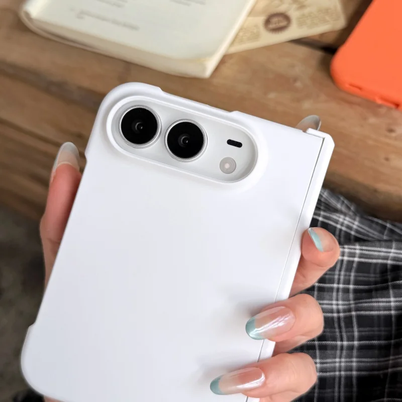 Luxury Candy Color 3-in-1 Skin-Friendly Matte Hinge Fold Phone Case For iPhone Duo Ultra 18 Fold Shockproof Protect Bumper Cover