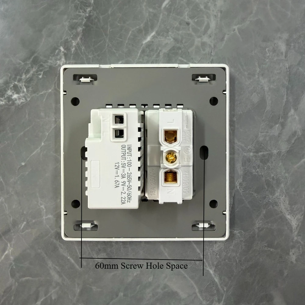 Melery Wall Socket Switch Flame Retardant Gray Israel Outlets Standard USB Type C Fast Charging PC Panel 86mm TV Phone CAT5 CAT6