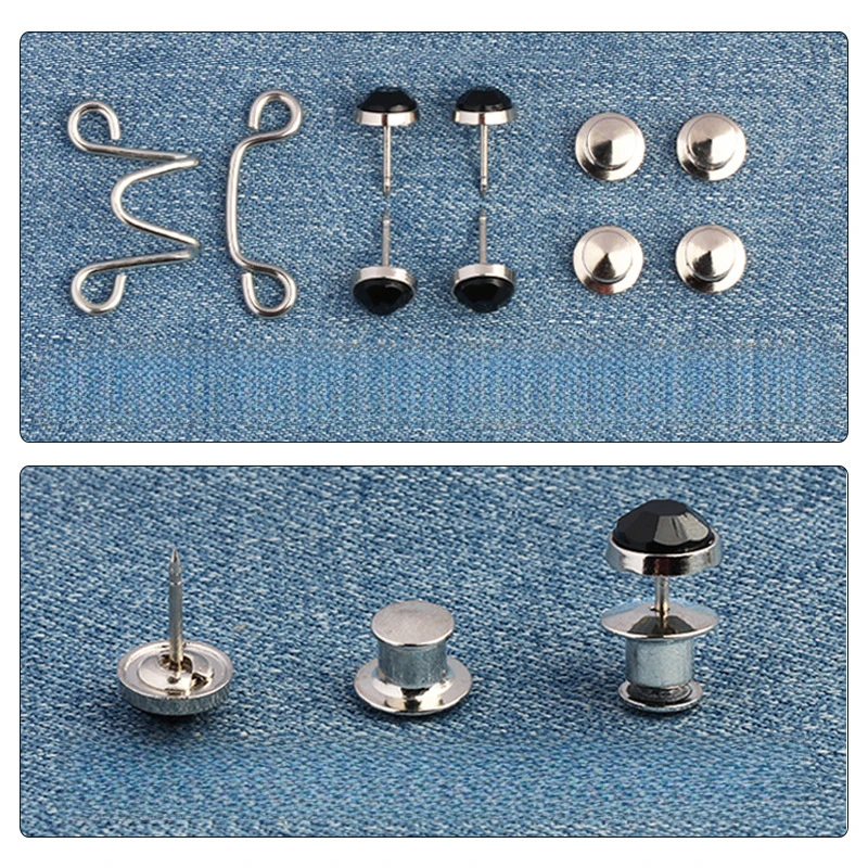 Adjustable Reusable Waist Closing Buttons Staple Free Removable Buttons Jeans Sub Waistband Windage Buttons