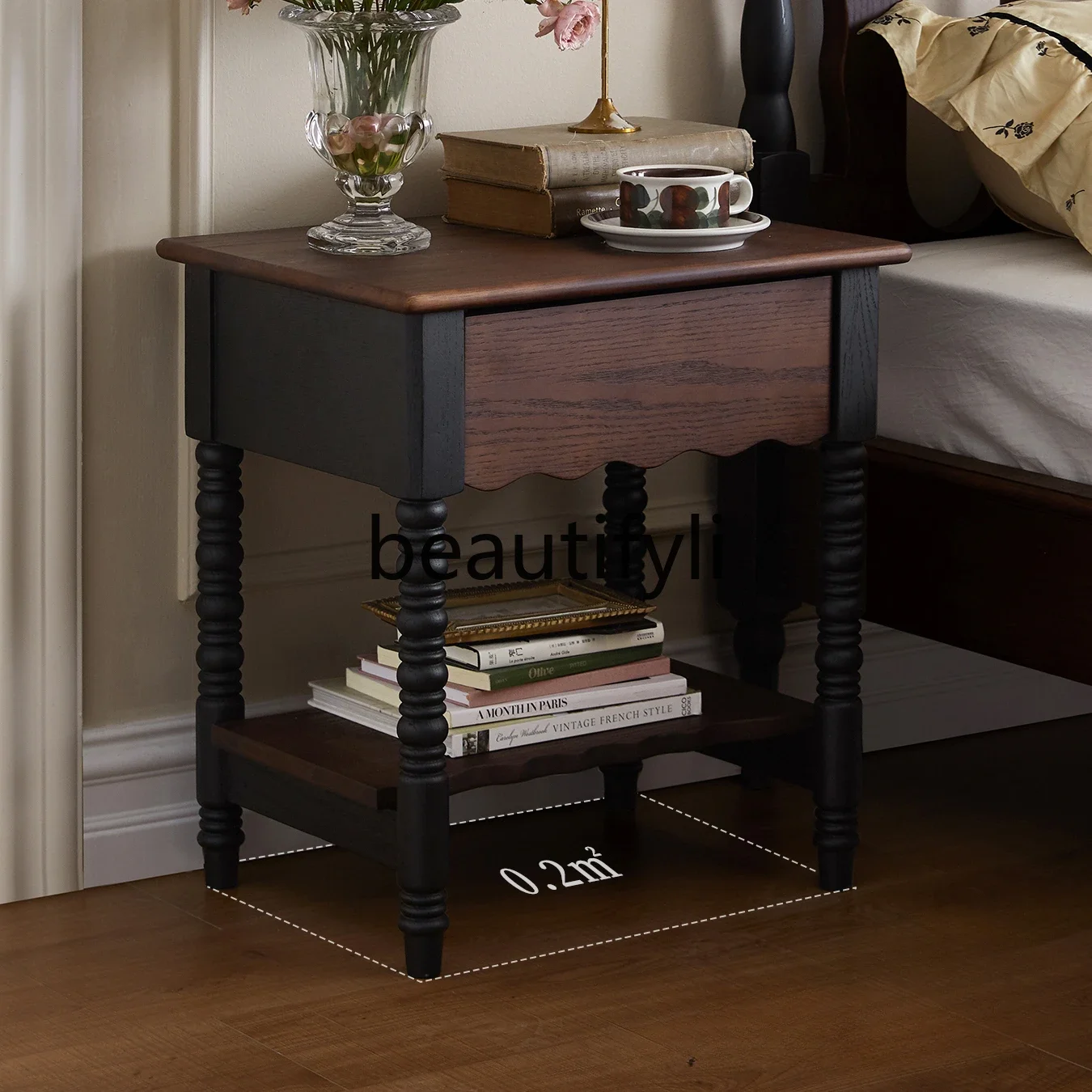 

Solid wood light luxury storage cabinet locker