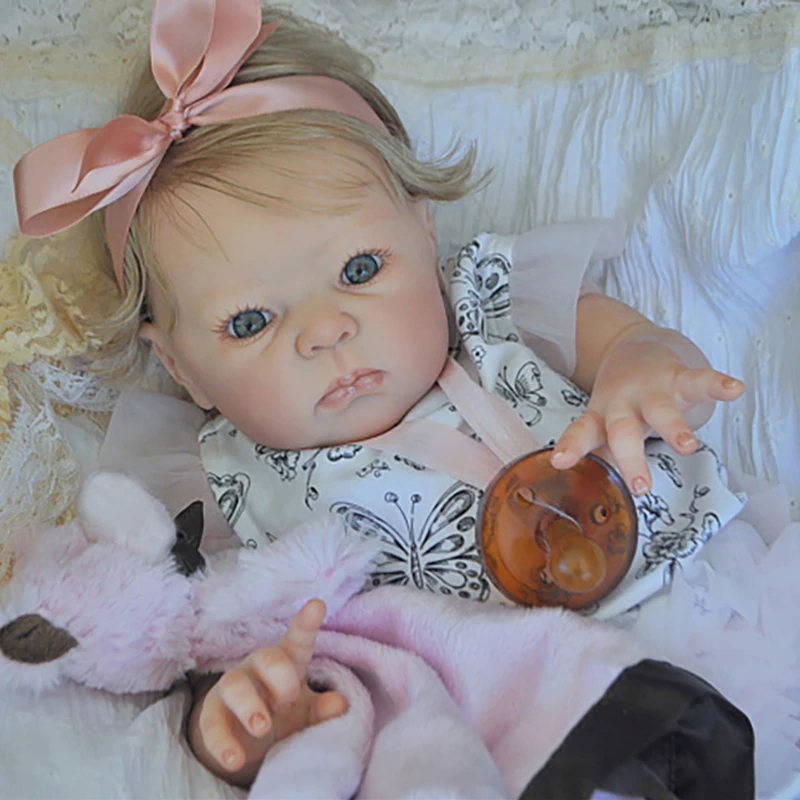 SANDIE18inches Reborn Dimitri Doll Kit Soft Vinyl Fresh Color Unpainted Unfinished Doll Parts with Body and Eyes