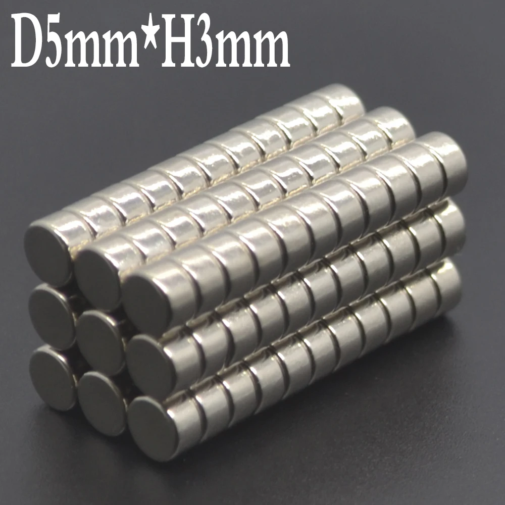 5/100/200/500/10000Pcs 5x3 Super Powerful Strong Bulk Round NdFeB Neodymium Disc Magnets Dia N35 Rare Earth Magnet 5*3 mm imanes