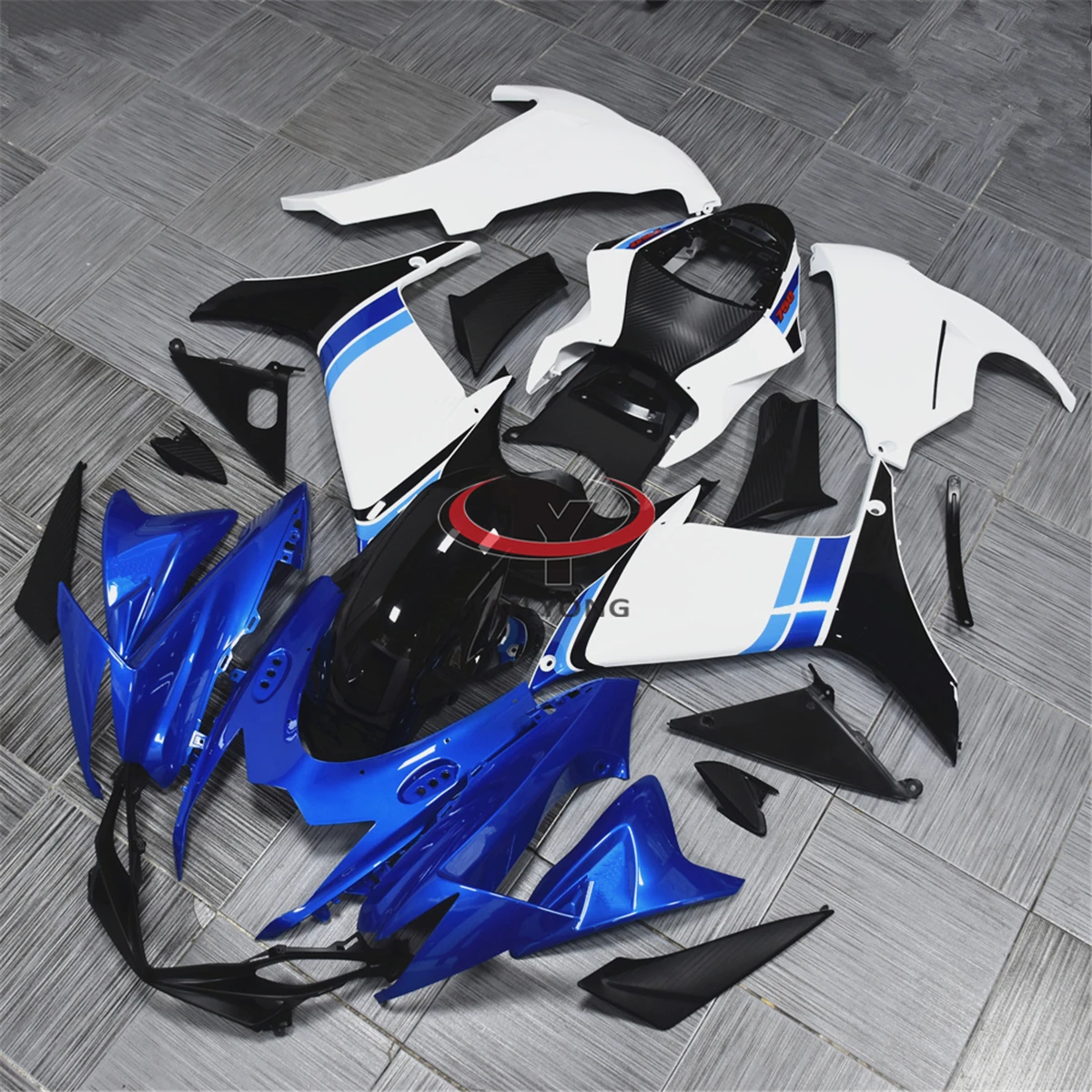 For GSXR600 GSXR750 GSXR GSX 600 750 K11 2011-2012-2013-2023 Bright white floral lines in blue Full Fairing Kit Bodywork Cowling