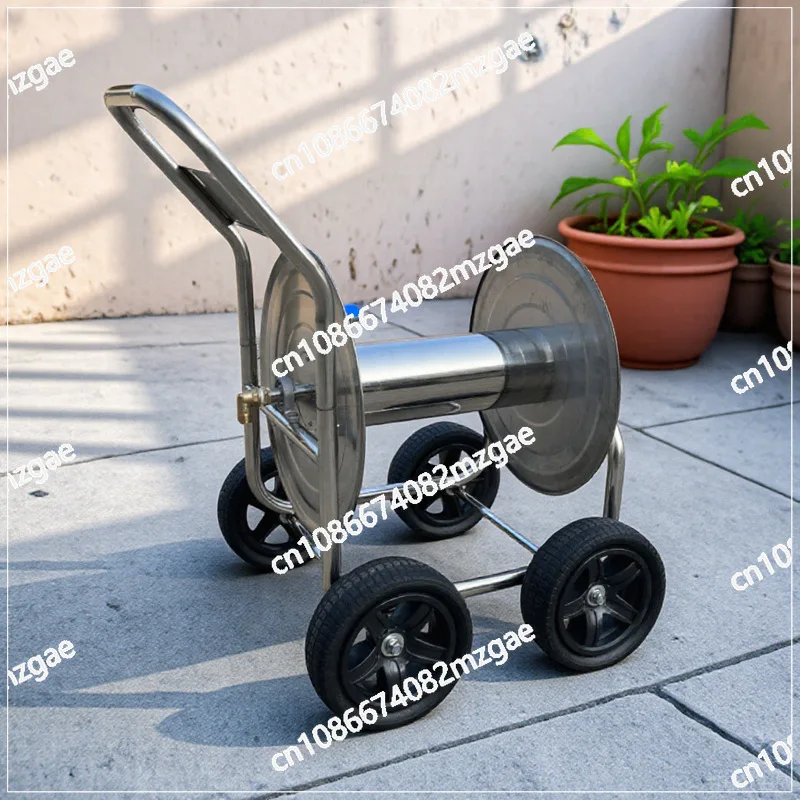 Stainless steel water pipe storage mobile rack, household coil equipment, flower water pipe, automobile hose rewinding machine