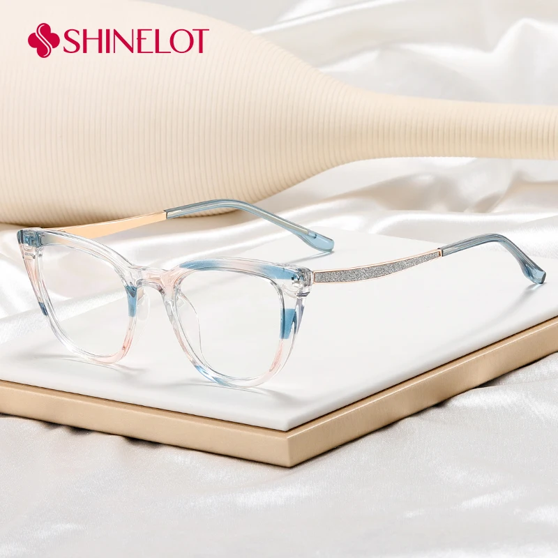 

82242 Retro Cat Eye Candy Color Eyeglasses Frame Female Radiation Protection Durable Glasses Birthday Bluelight Blocking Eyewear
