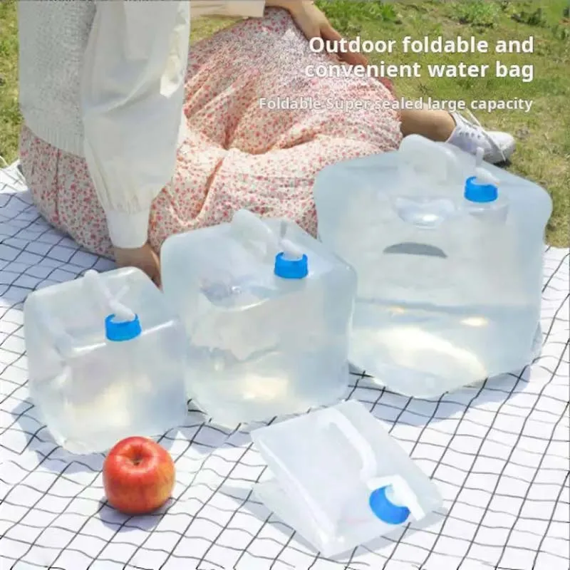 

5/10/15/20L Outdoor Camping Folding Bucket Large Capacity Plastic Drinking Bucket Water Storage Container Soft Water Bag