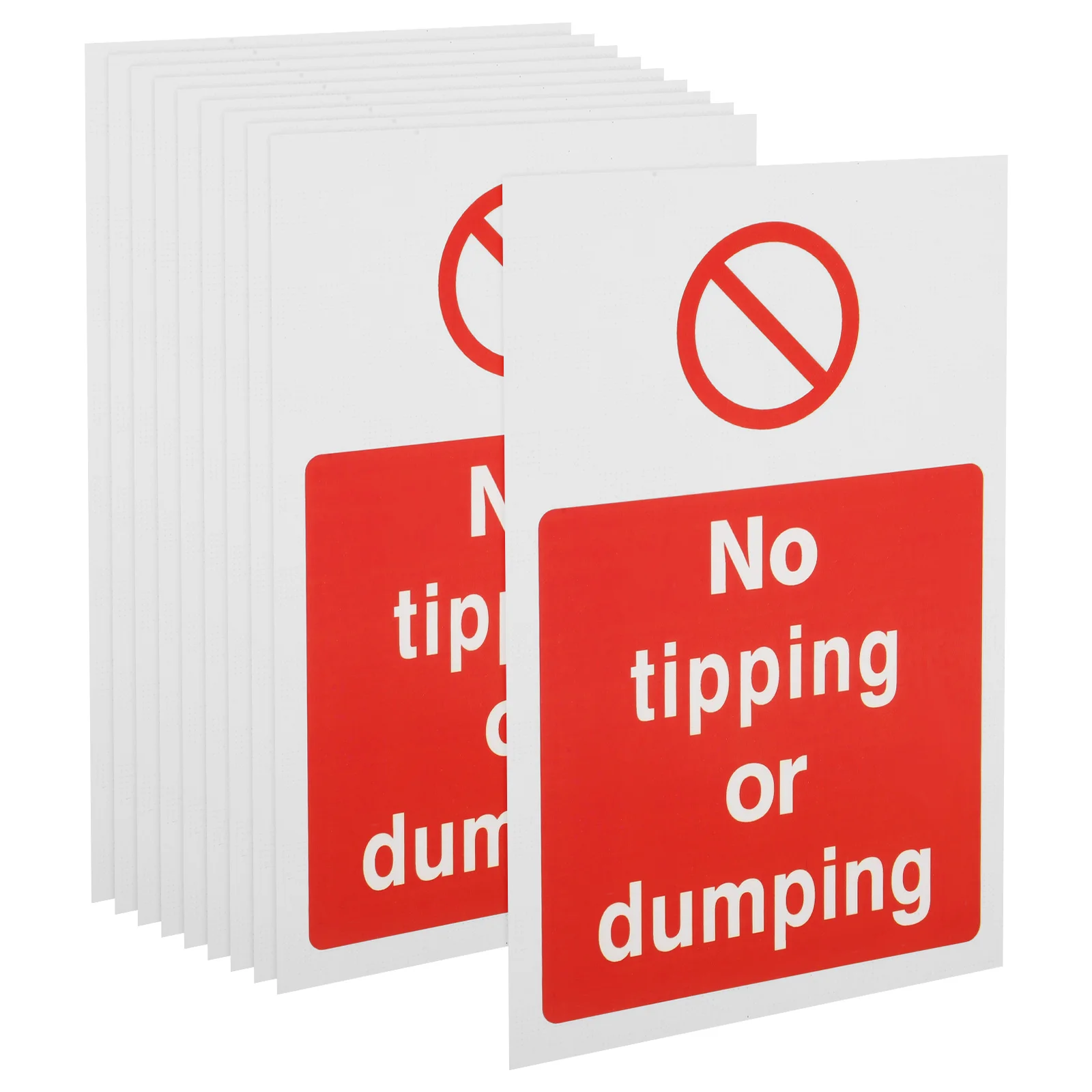10 Pcs Dumping Sign Bright Stickers Signs Outdoor Warning Labels Traffic Safety