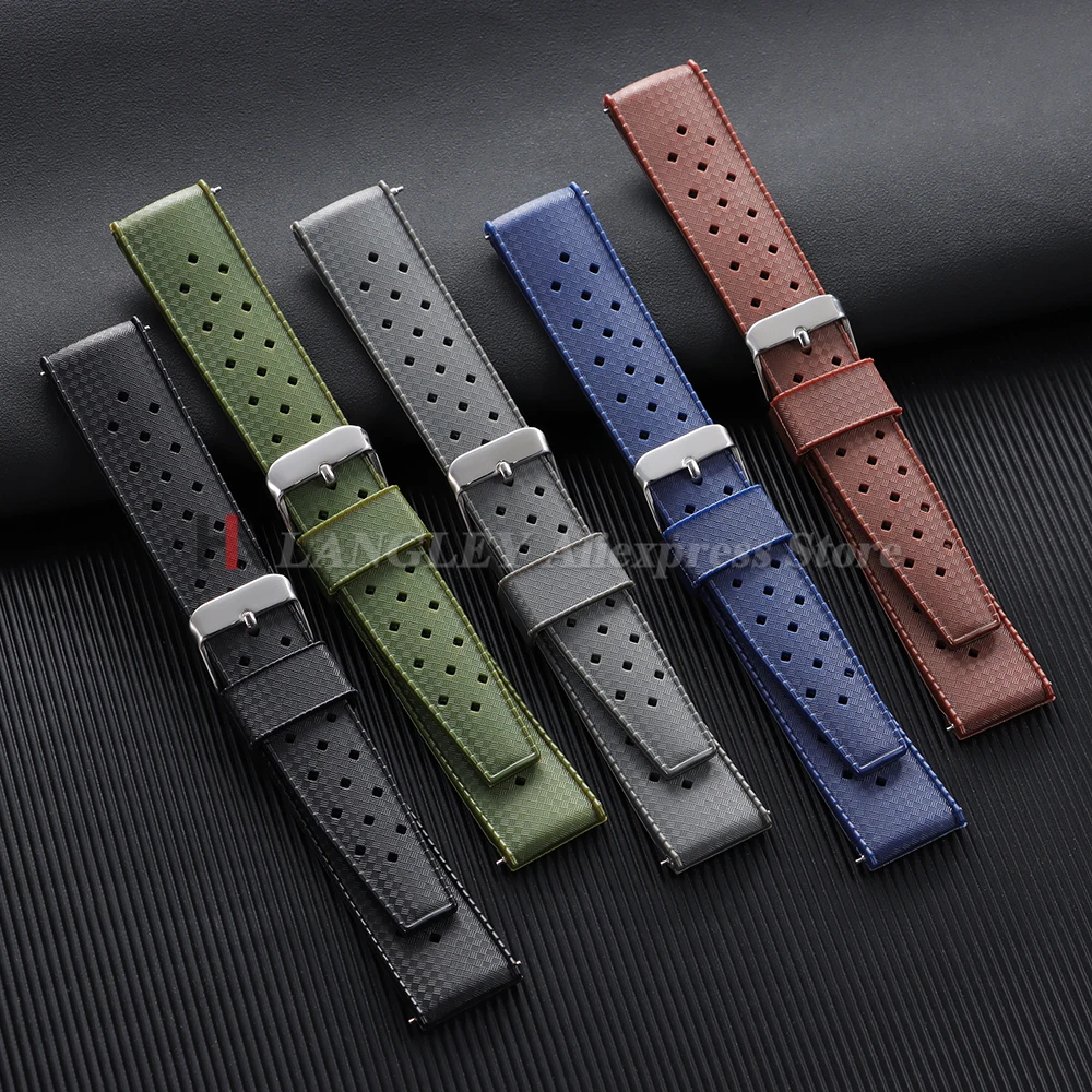 20mm 22mm Premium Tropic Silicone Watch Straps for Seiko for Oris for Omega Quick Release Diving Waterproof Men Women Bracelets - Image 3