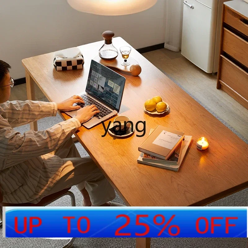 

LTT утолщенный длинный письменный стол из цельного дерева вишни, ветровой верстак