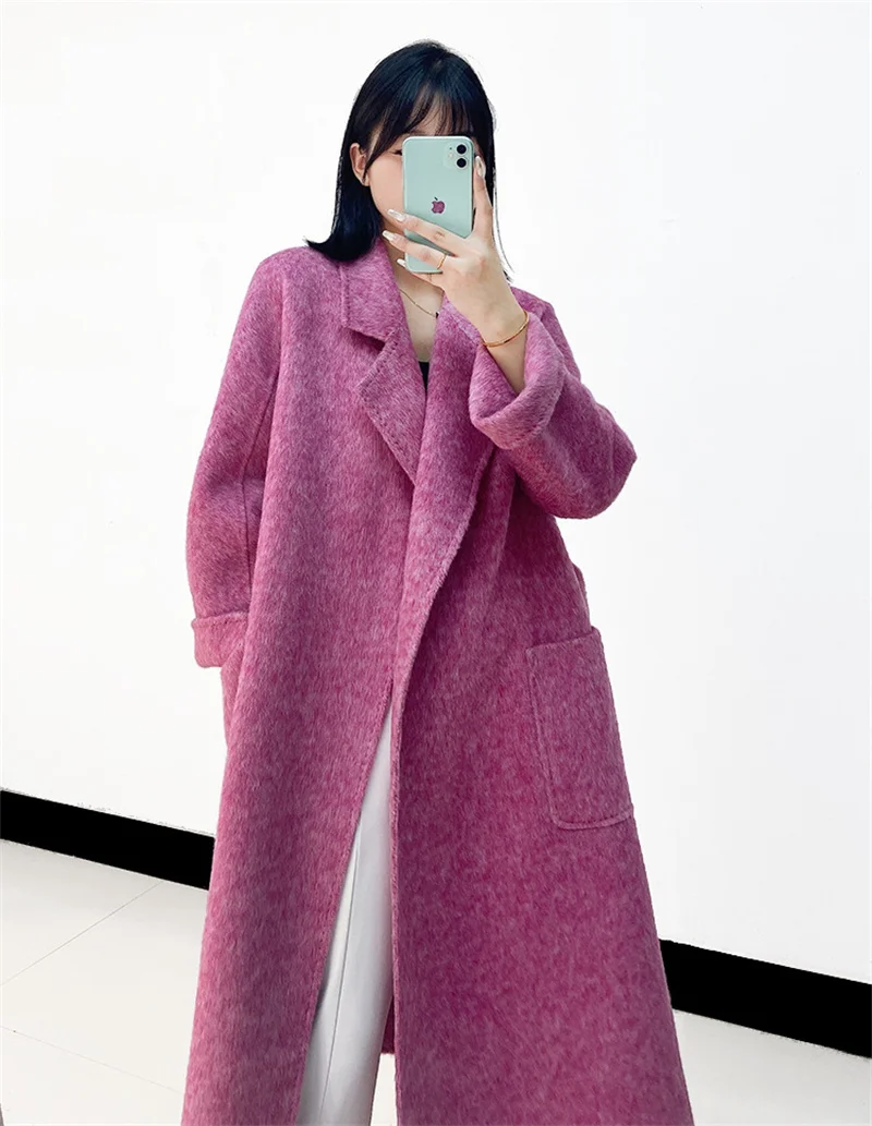 

Women Autumn Winter Jacket 2023 New Double-Sided Cashmere Coat For Women Long High Quality Classic Female Wool Coat Outerwear