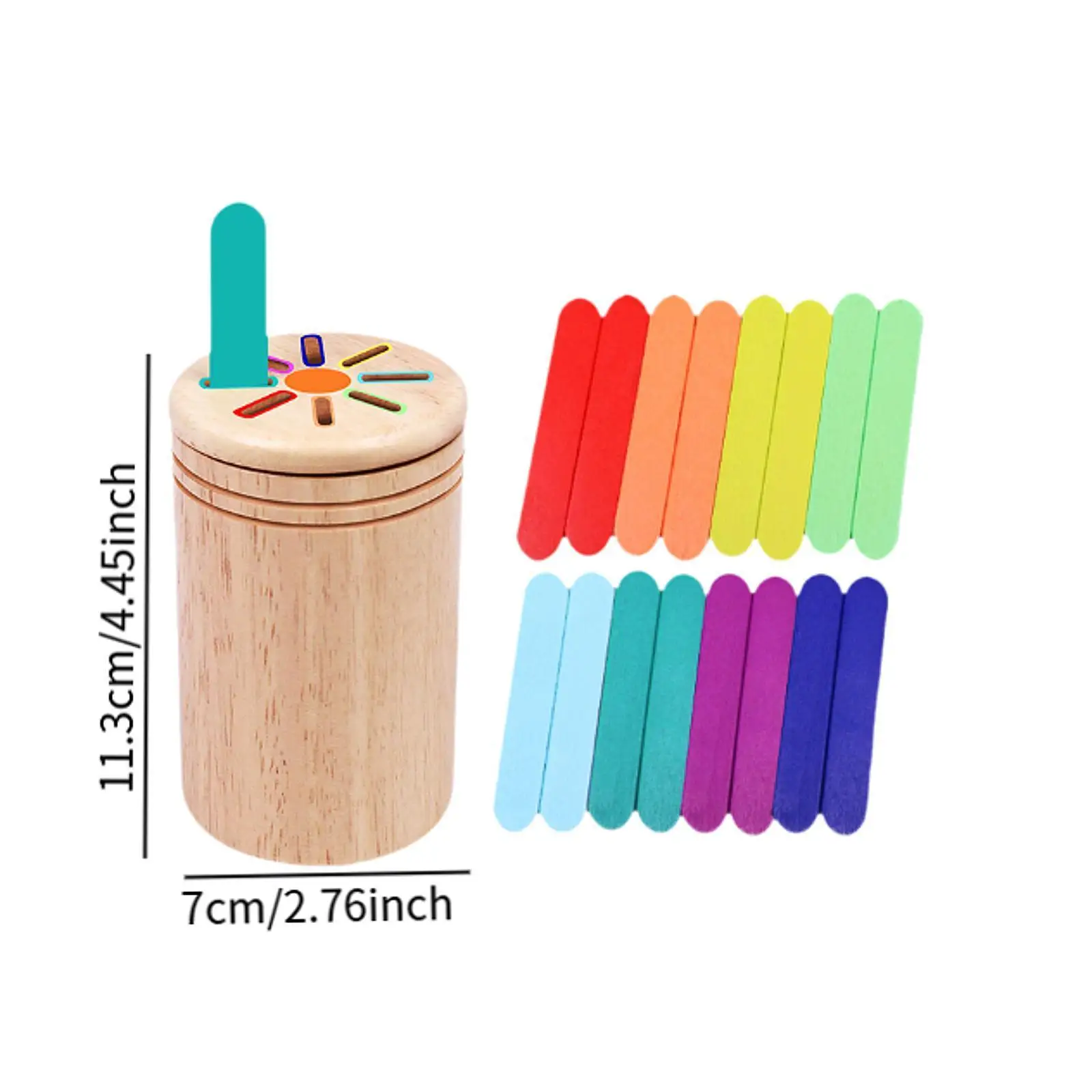 Wooden Balancing Stick Matching Toy, Color Sorting Sticks Matching Game, Montessori Toddlers Toys for Children, Boys Girls