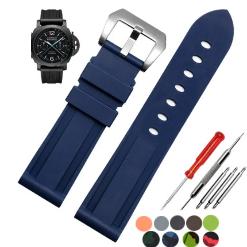 

Ремешок резиновый для мужских часов uhgbsd, водонепроницаемый силиконовый браслет для Panerai PAM441 359 Pam111 SerieS 20 22 24 26 мм