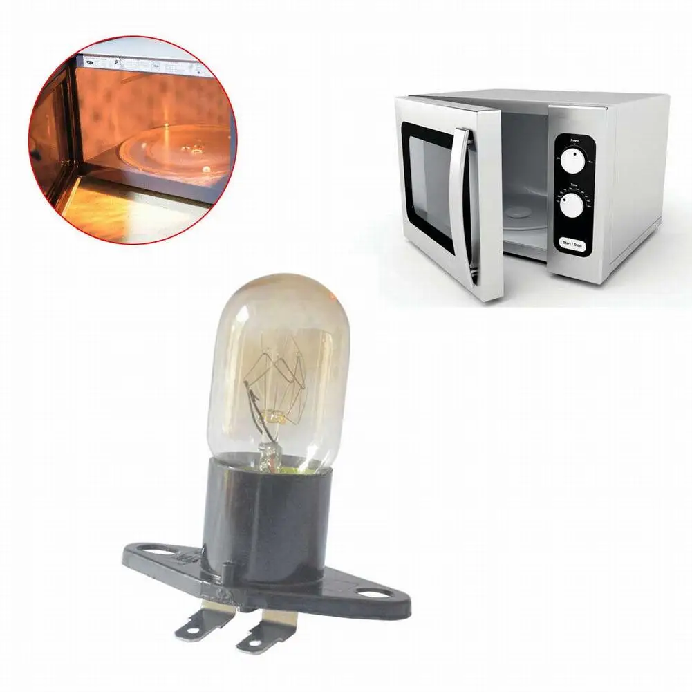 2A 250V 25W Microwave Oven Bulb High Temperature Resistant Microwave Oven Bulb Household  Clear Glass Refrigerator Lighting Bulb