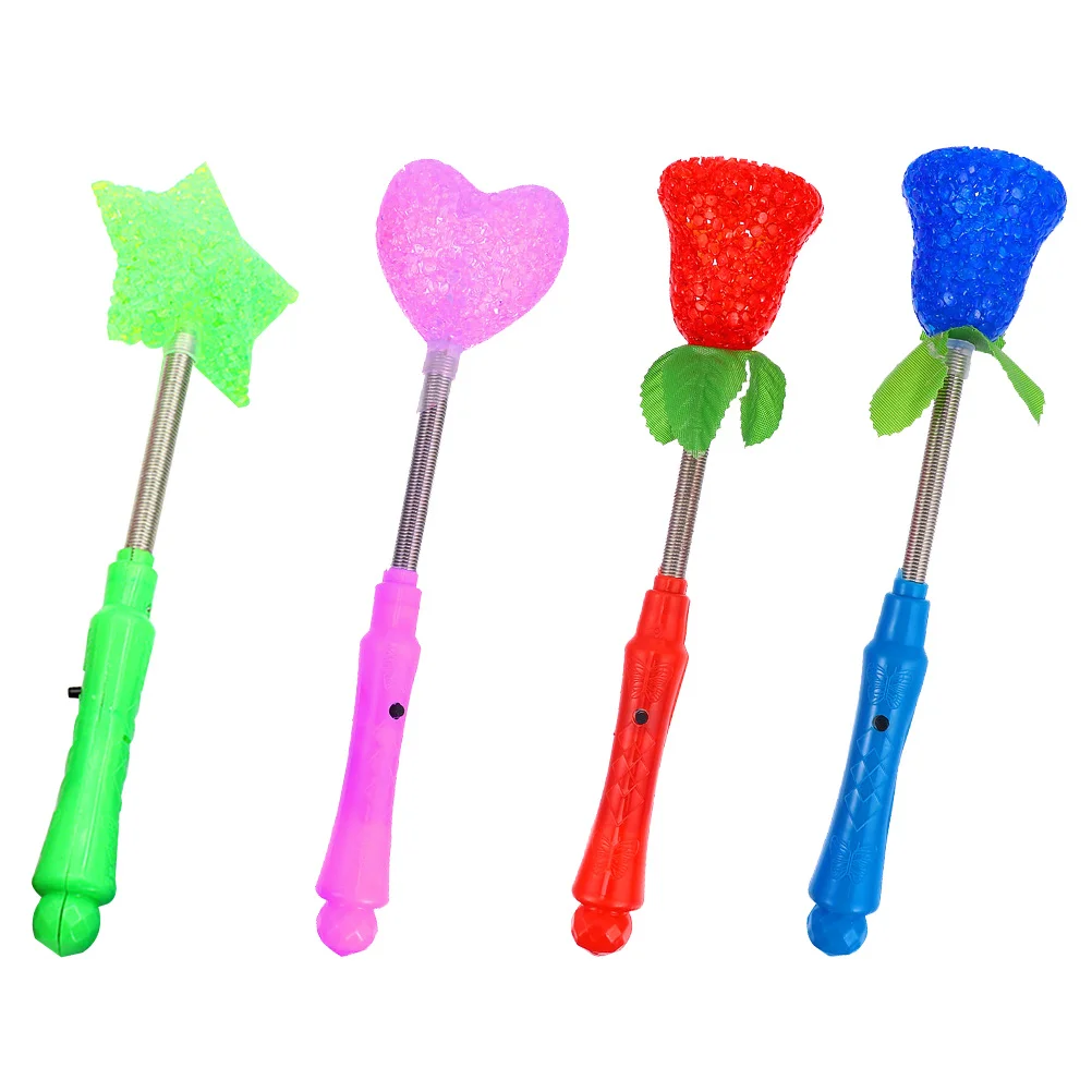 

4Pcs Luminous Flash Sticks Creative Hand Glow Sticks Festival Party Prop Kids Educational Plaything Music Shaking Rods
