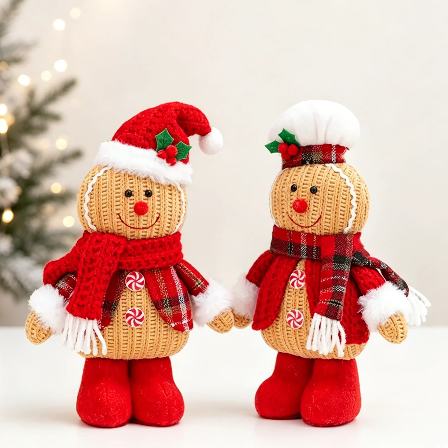 1/2pcs Creative Knitted Gingerbread Man Christmas Decor,suitable For Party Atmosphere Decoration,garden Home Decoration