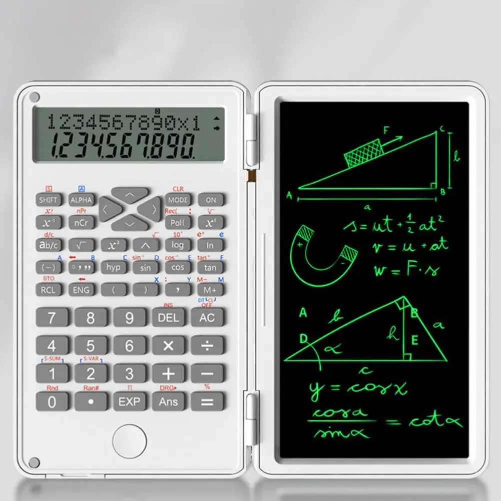 ABS 240 Arithmetic Functions Digital Calculator Portable LCD Screen Writing Tablet Folding Scientific Calculator Office Supplies