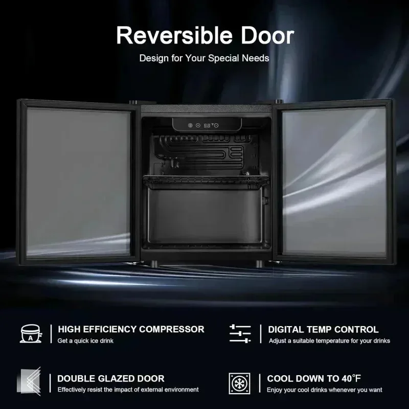 PMD4-Antarctic Star 12 Bottle/48 Can Beverage ثلاجة صغيرة، نبيذ/خزانة، صودا بار ضاغط هادئ قائم بذاته 1.3 cu، #4