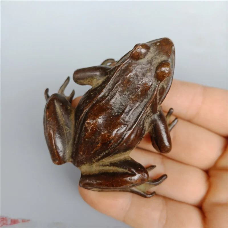 

Pure Copper Frog Figurine Ornament Paperweight Statue Tea Pet