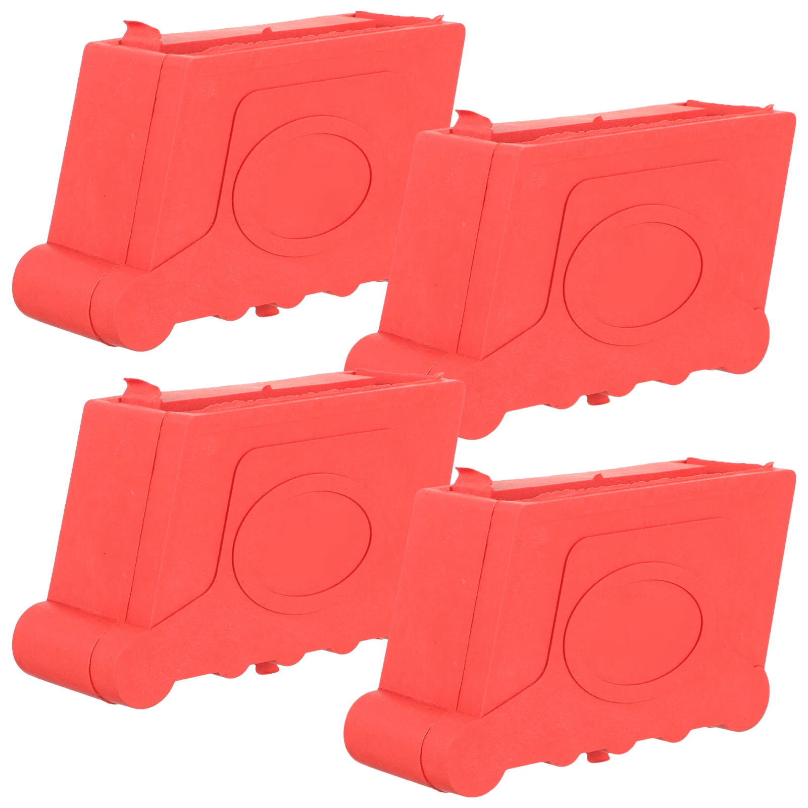 

4pcs Anti-slip Ladder Feet Cover Rubber Foot Protectors 30x70mm Red Nonslip Stair Pads Foldable Safety Insulating Replacement