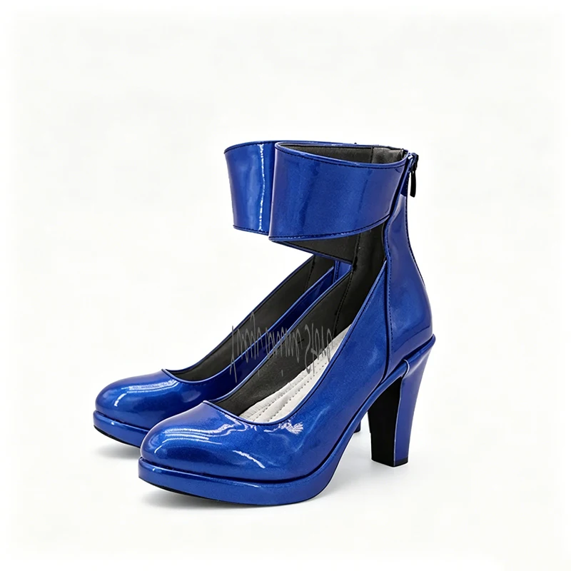 Customized-Ahri Cosplay Shoes 2020 S10 World K/DA All Out Pop Hip Hop Blue High Heels For Halloween Christmas Party