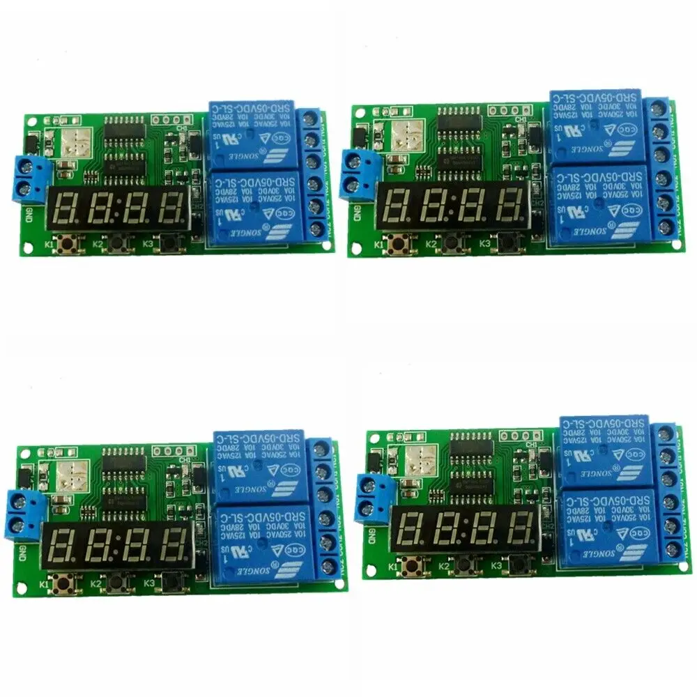 

2CH LED Display Automation Cycle Delay Timer Control Off Switch Delay Time Relay