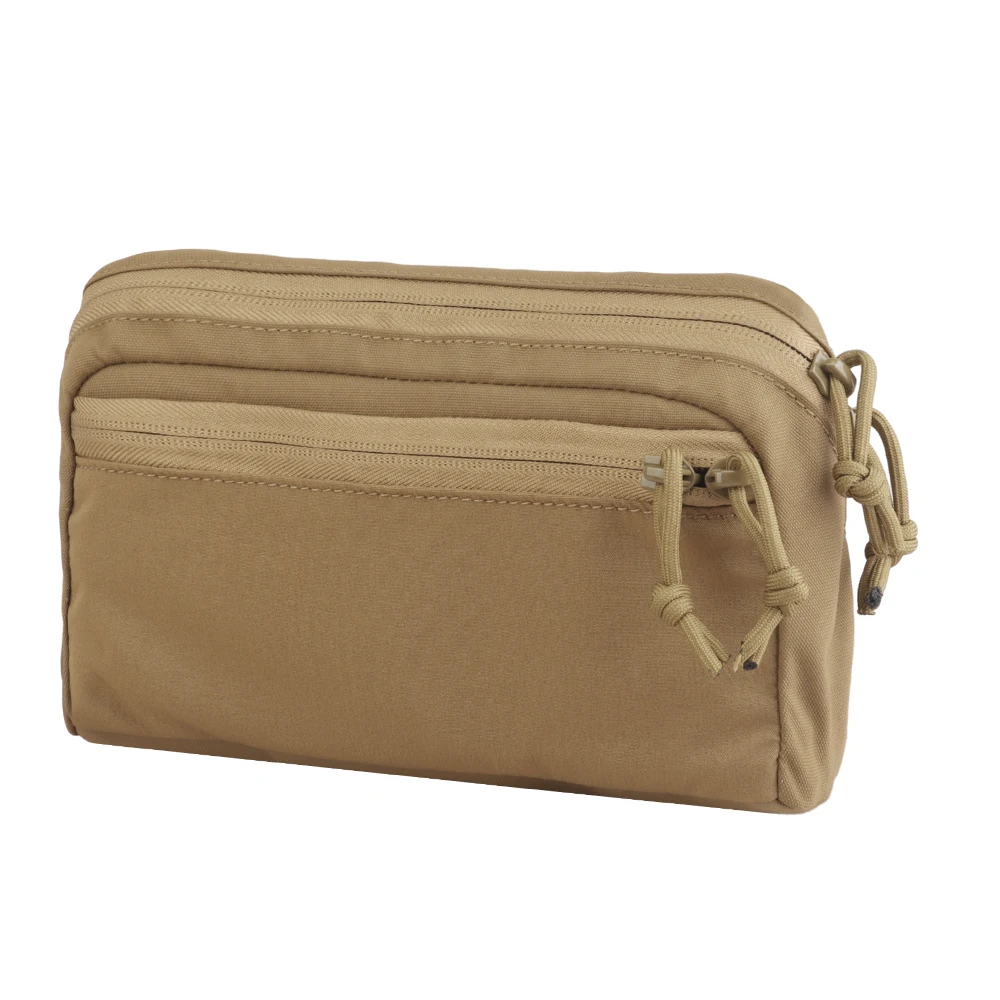 Tactical Lightweight Horizontal GP Pouch Expansion Molle Storage Bag Bidirectional Zipper Built-in Fixed Ring Sundry Tool Bag