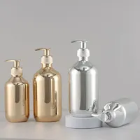 300ml Hand Soap Dispensers Gold Chrome Liquid Soap Bottles Round Dispens For Soap Shampoo Shower Lotion Hand Shampoo Bottles