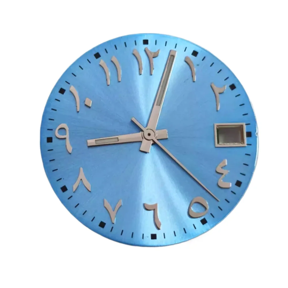 

New 28.5MM Watch Dial+Hands for NH35 NH36 4R36 7S26 Movement Arabic Numerals Green Luminous Pointers Single Calendar Diy Parts