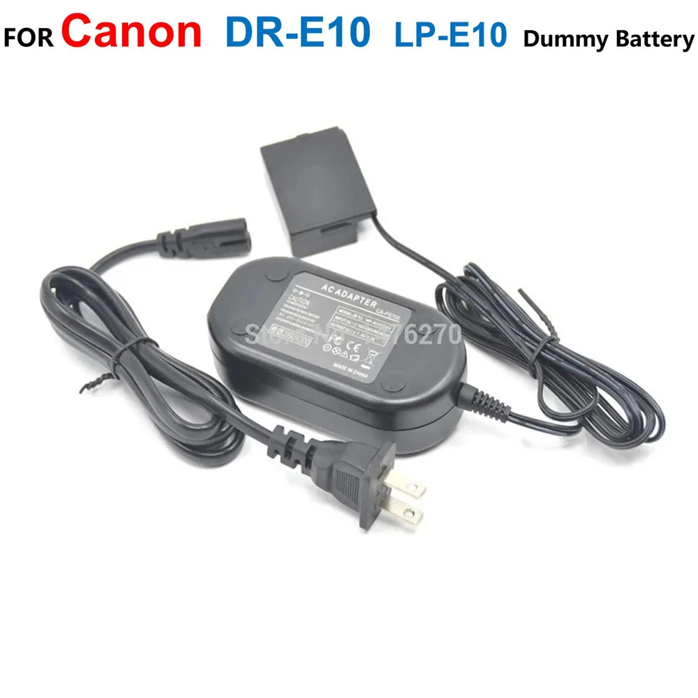 

DR-E10 DC Coupler LP-E10 Dummy Battery+ACK-E10 Camera Power Adapter Charger For Canon EOS 1300D 1500D 2000D 3000D X80 X90 T6 T7