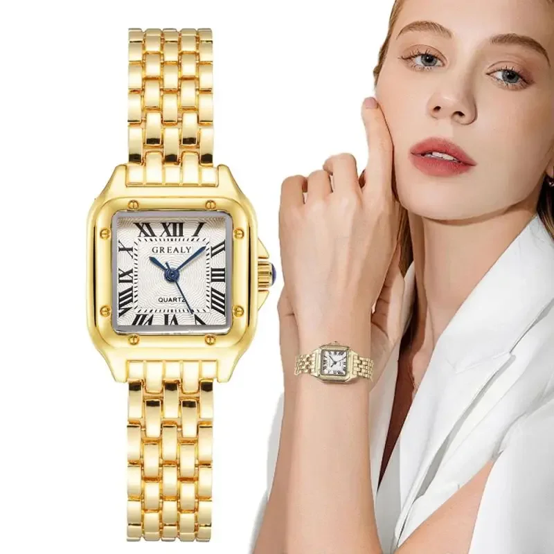 MAYZHISU Luxury Women\'s Watches Classic Brand Square Ladies Quartz Wristwatches Alloy Strap Business Female Clock Bracelet watch