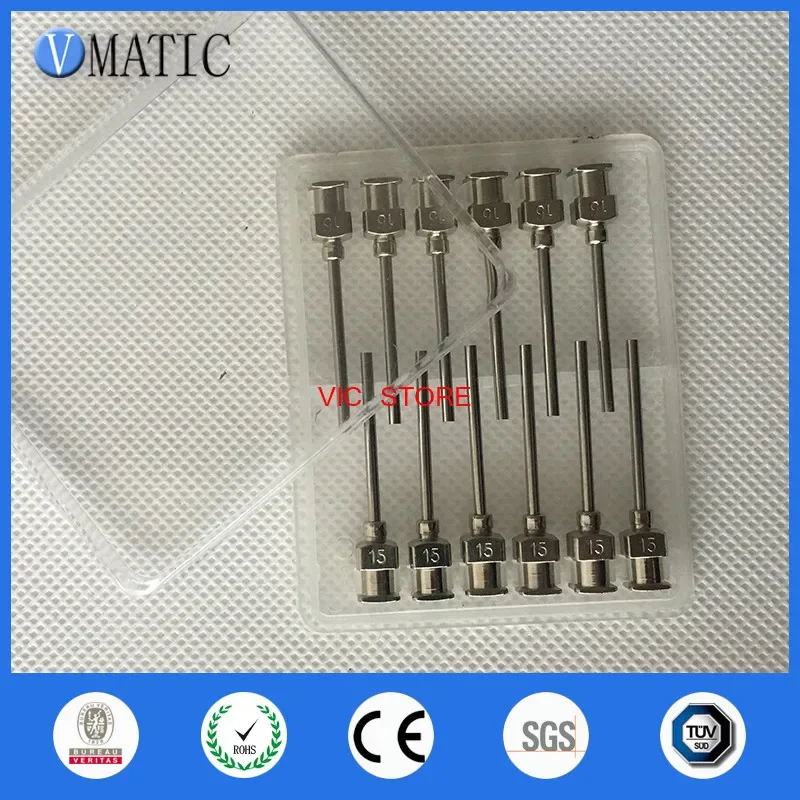 15G Blunt Dispensing Needle Tips 12Pcs 1 Inch Stainless Steel Glue Syringe Needle for SMT LED Electronics Adhesive Application