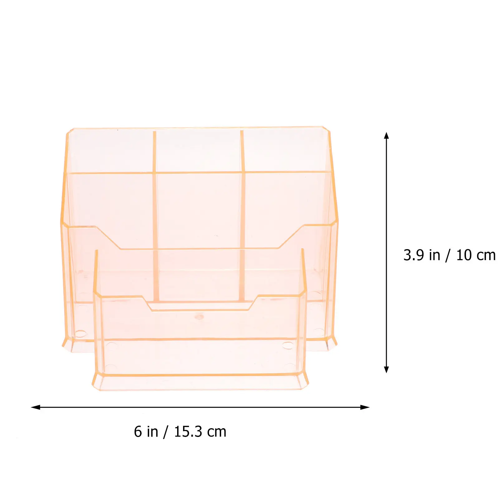 Sturdy Thickened Acrylic Square Pen Holder Cup 5 Multi-Grids Transparent Design Large Capacity Desktop Stationery Organizer