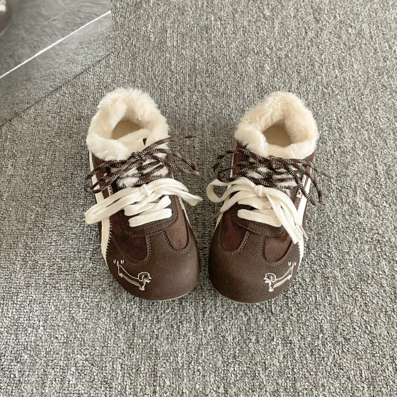 Outdoor-Warm-Sportstiefel für Damen, Winter-Fleece-Laufschuhe, modische Plüsch-Knöchelstiefel, rutschfeste Freizeitsneaker, neue Baumwollschuhe – Detail 6