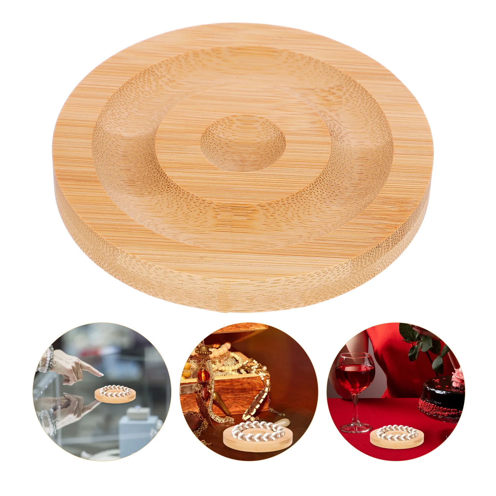 

Bamboo Display Wood Bracelet Holder Bangle Storage Plate Jewelry Organizer Home Decor Beaded Bracelet Storage Tray Accessory