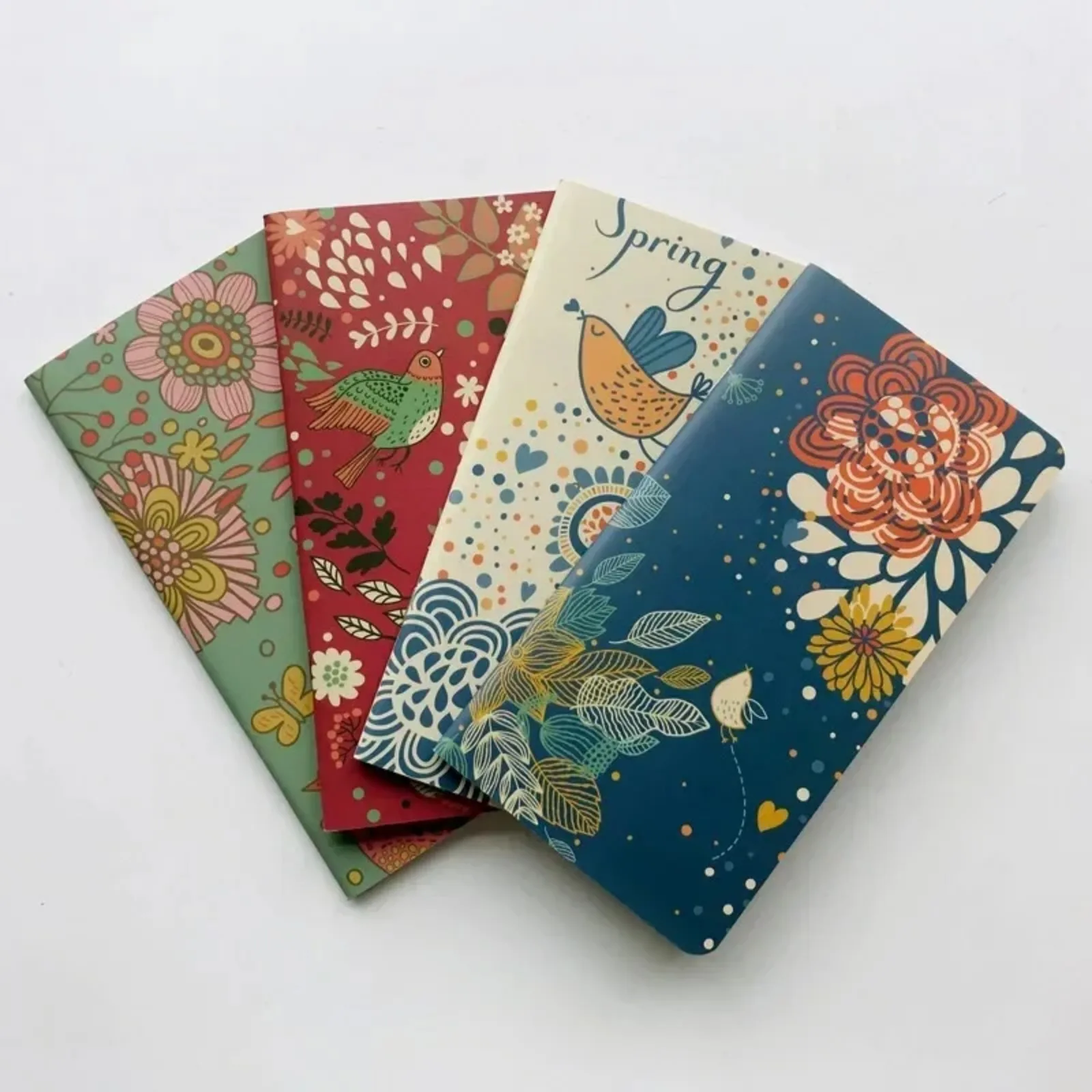 24 Sheets Korean Stationery Flowers and Birds Notebook Writing Diary Book Student Stationery School Office Supply Muji Planner